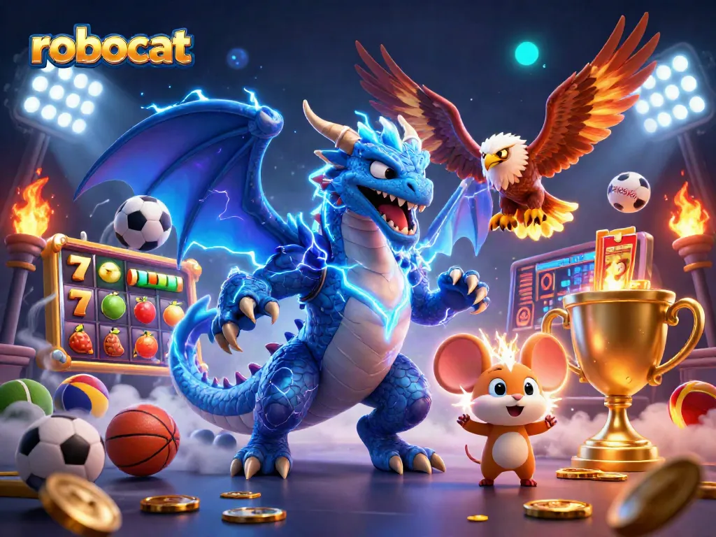 Robocat features vibrant characters and thrilling gaming elements in a dynamic casino scene.
